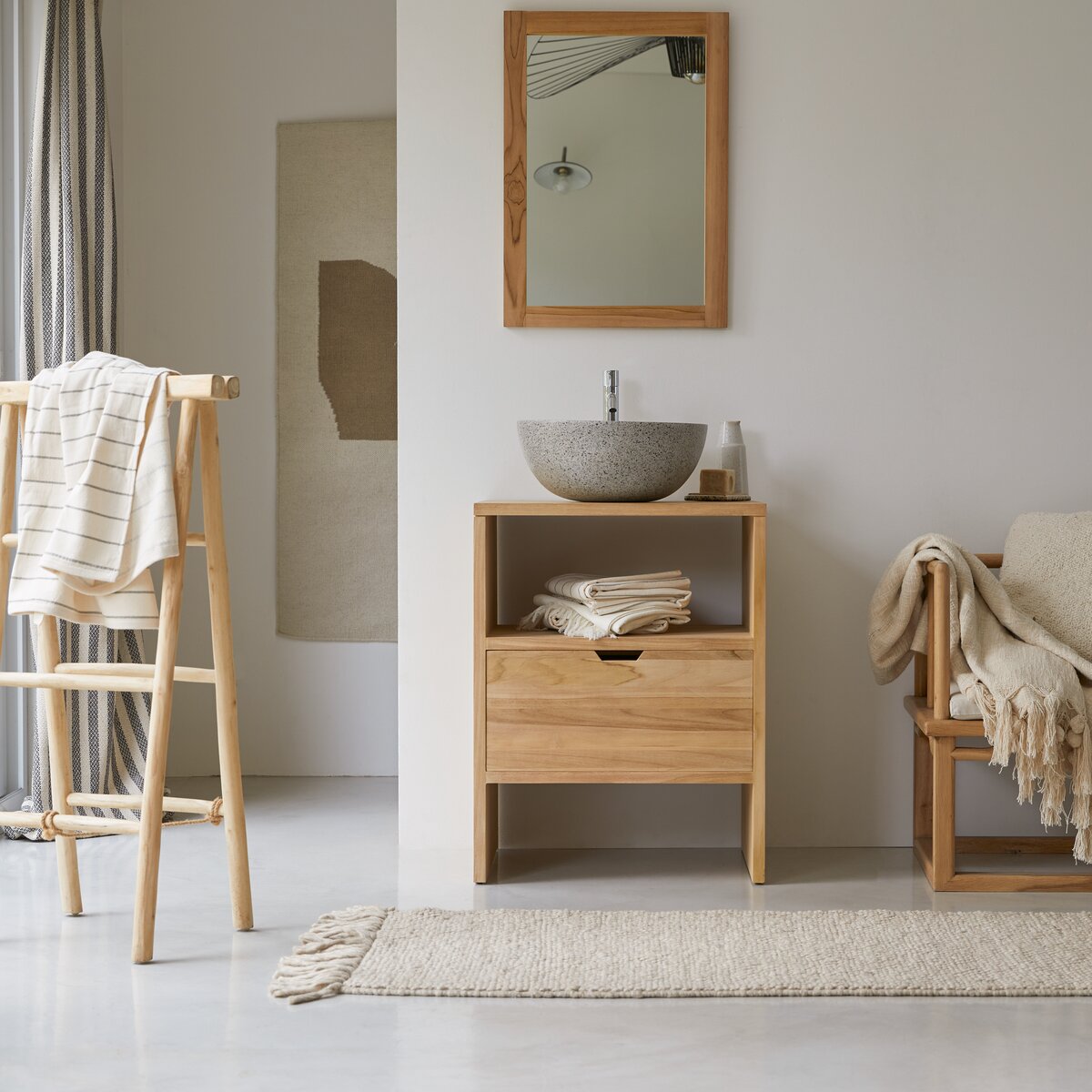Kwarto - Mueble bajo lavabo en teca maciza 60 cm Kwarto - Mueble bajo lavabo en teca maciza 60 cm