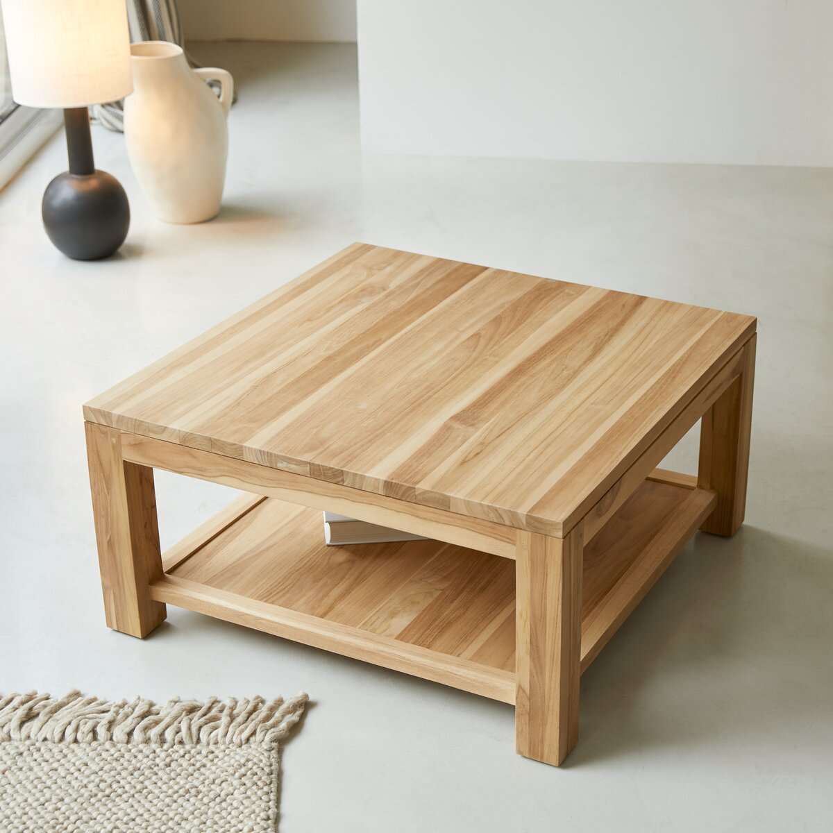 Table basse en bois de teck 100x60 eve Couleur naturel Tikamoon