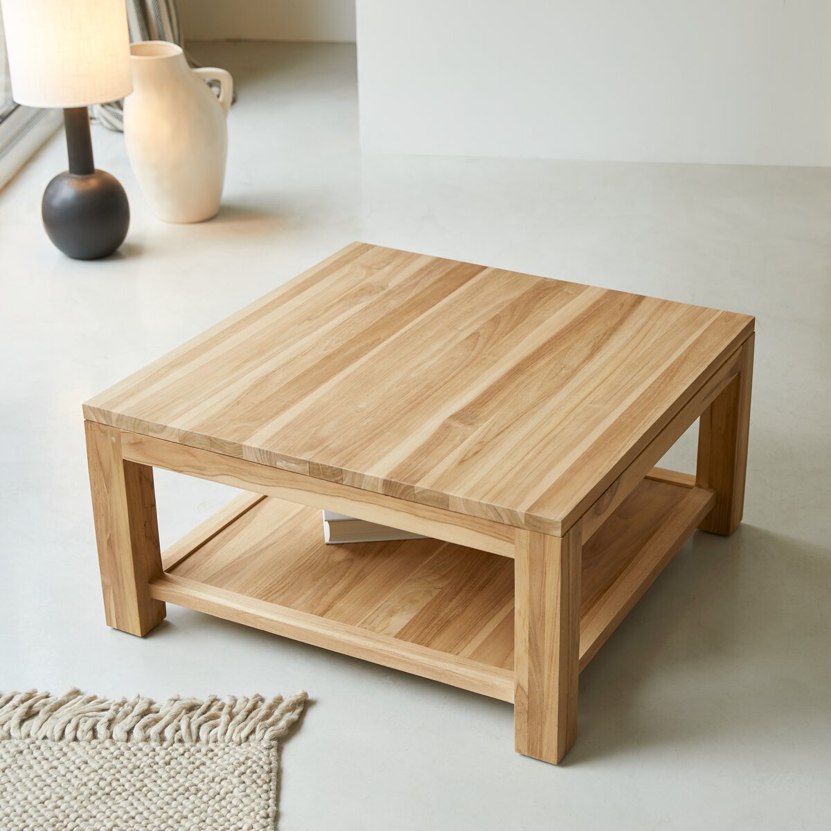Solid teak square Coffee Table - Living room / Coffee Tables - Tikamoon