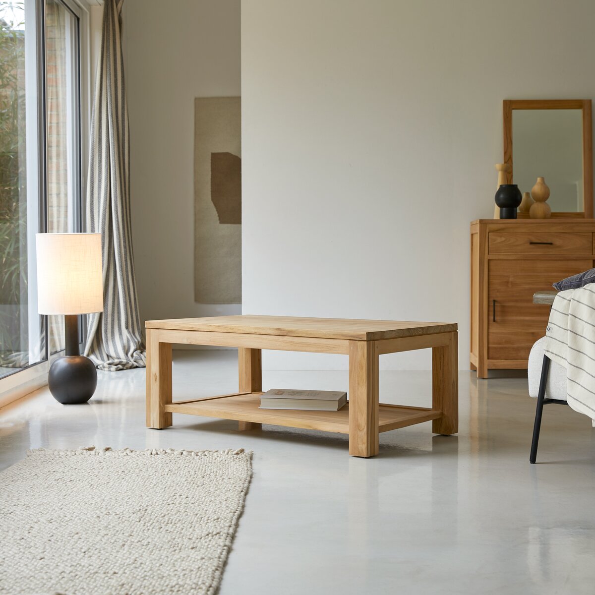 TOYOCC Home Arredamento Tavolino 90x50x40 cm in Legno Massello