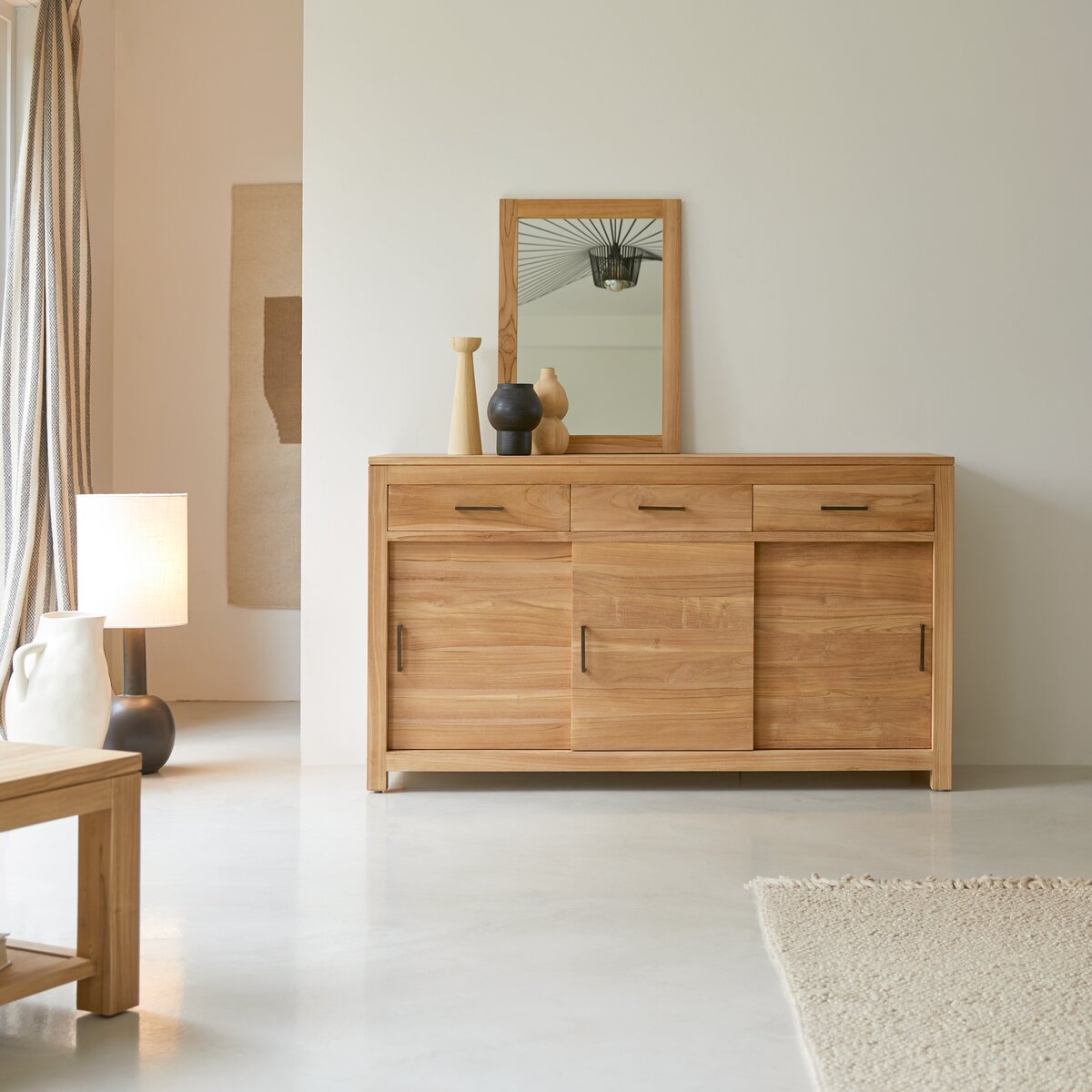 Specchio rettangolare in teak da 80 cm - Decorazione da soggiorno - Tikamoon