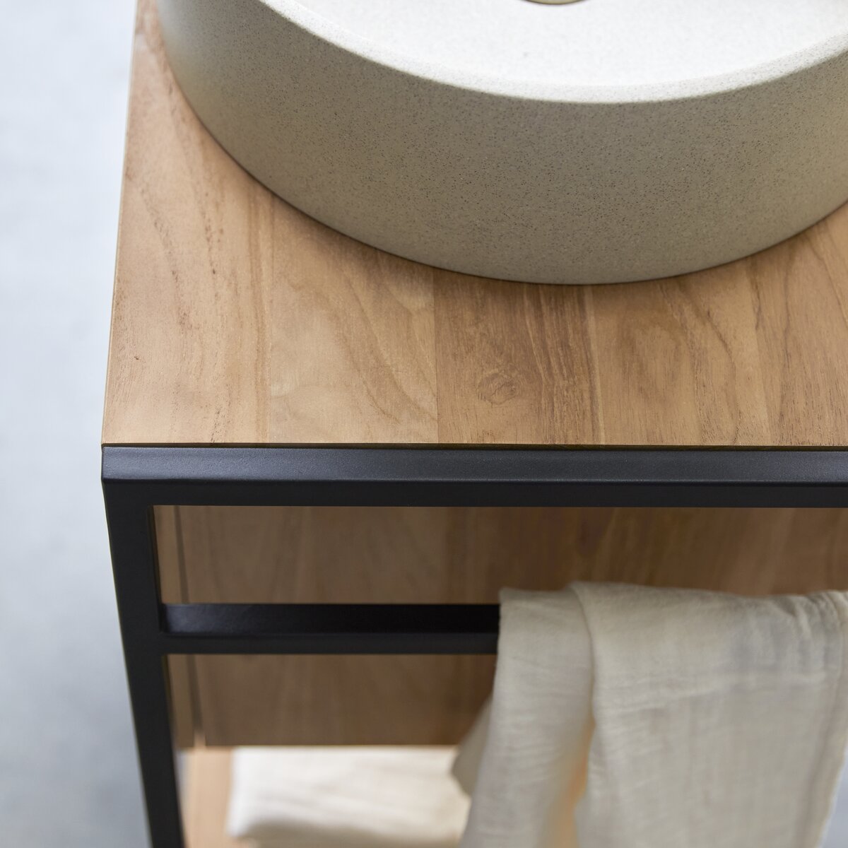Michal - Solid teak and metal vanity unit 60 cm Michal - Solid teak and metal vanity unit 60 cm