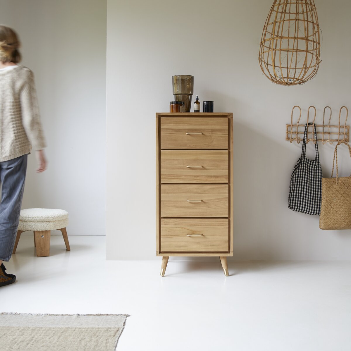 Cómoda infantil de teca con 6 cajones - Muebles de almacenaje para el  dormitorio - Tikamoon