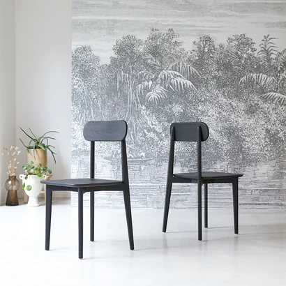 Jonàk - Black solid teak Chair