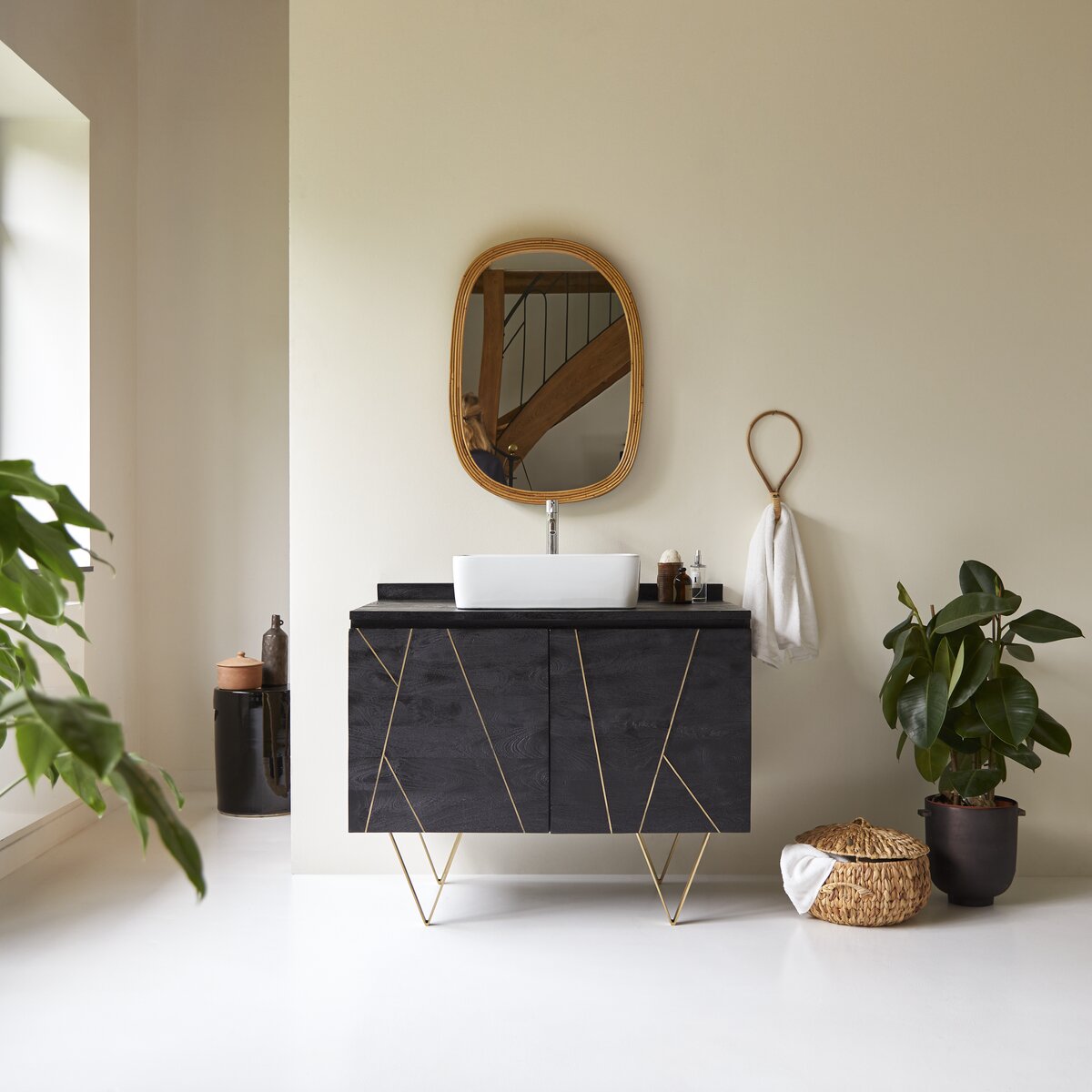 Liv - Mobile da bagno in mango massello 100 cm Liv - Mobile da bagno in mango massello 100 cm