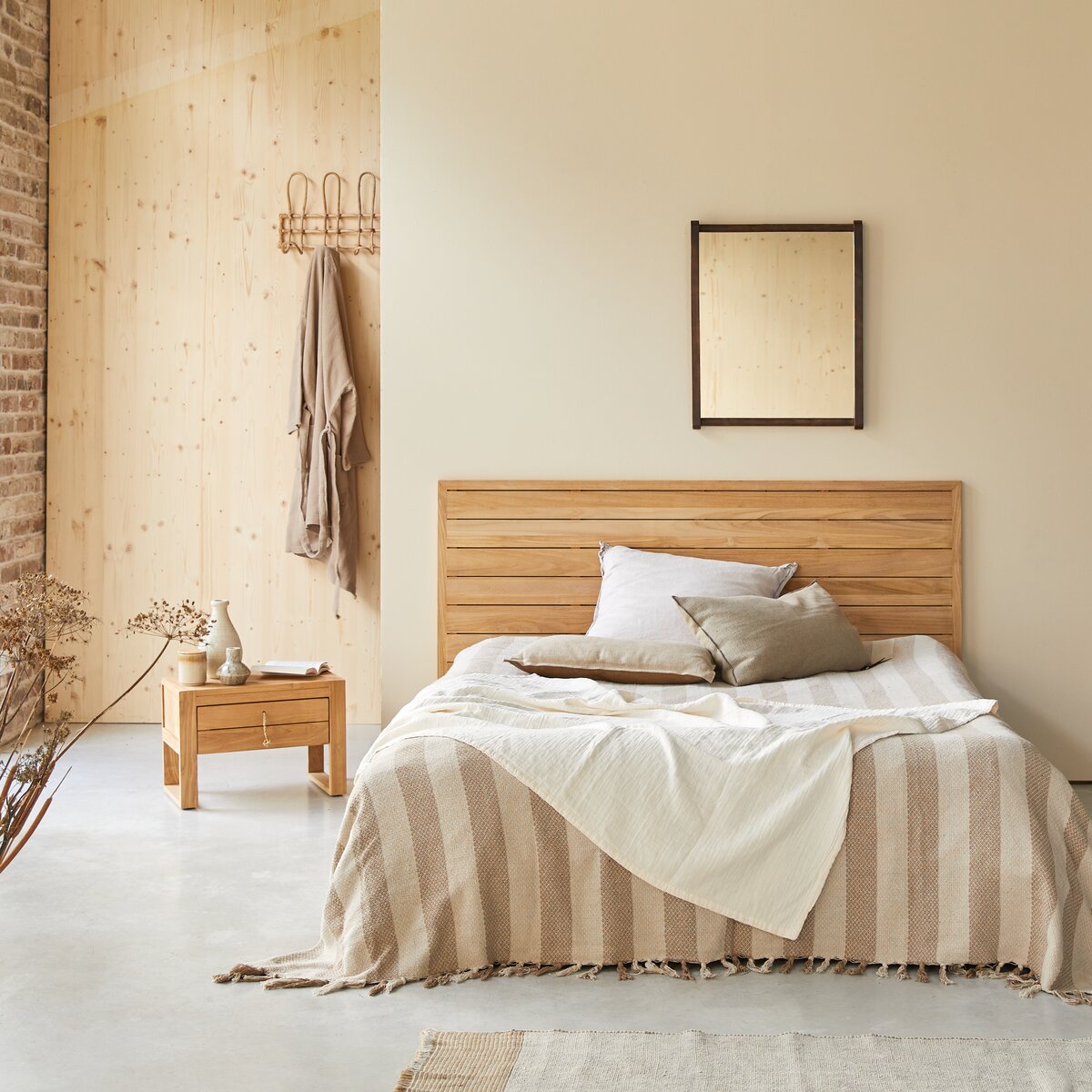 Testiera letto in rattan incannicciato 160 cm Paulette