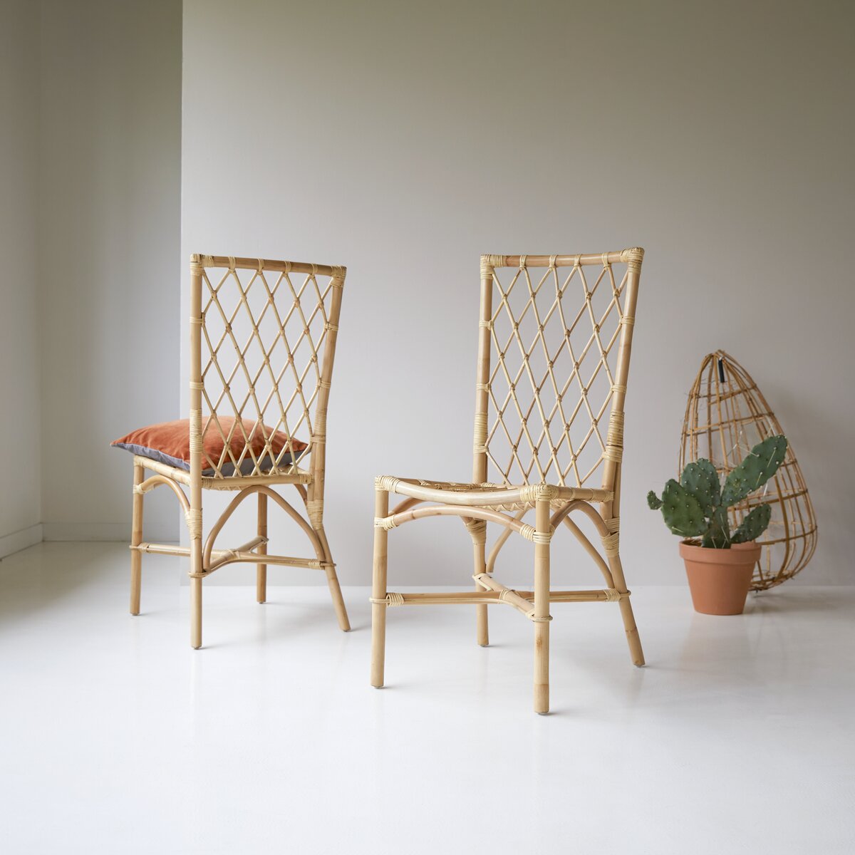 Chaise de bureau en rotin, chaise de salle à manger ou cuisine