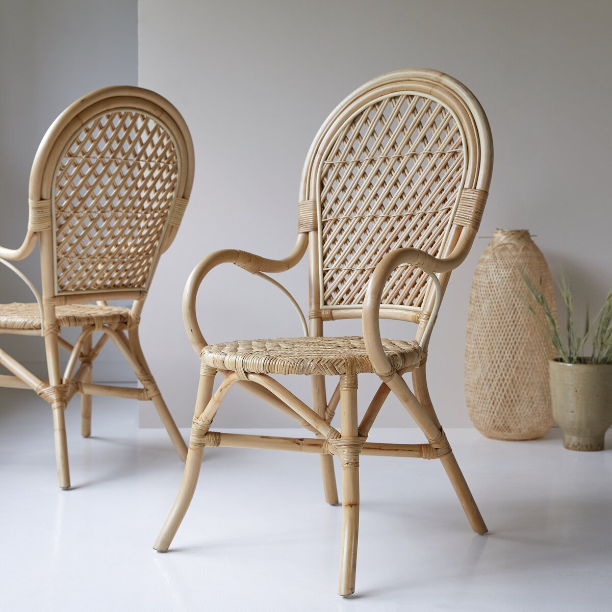 Rattan deals cane armchair