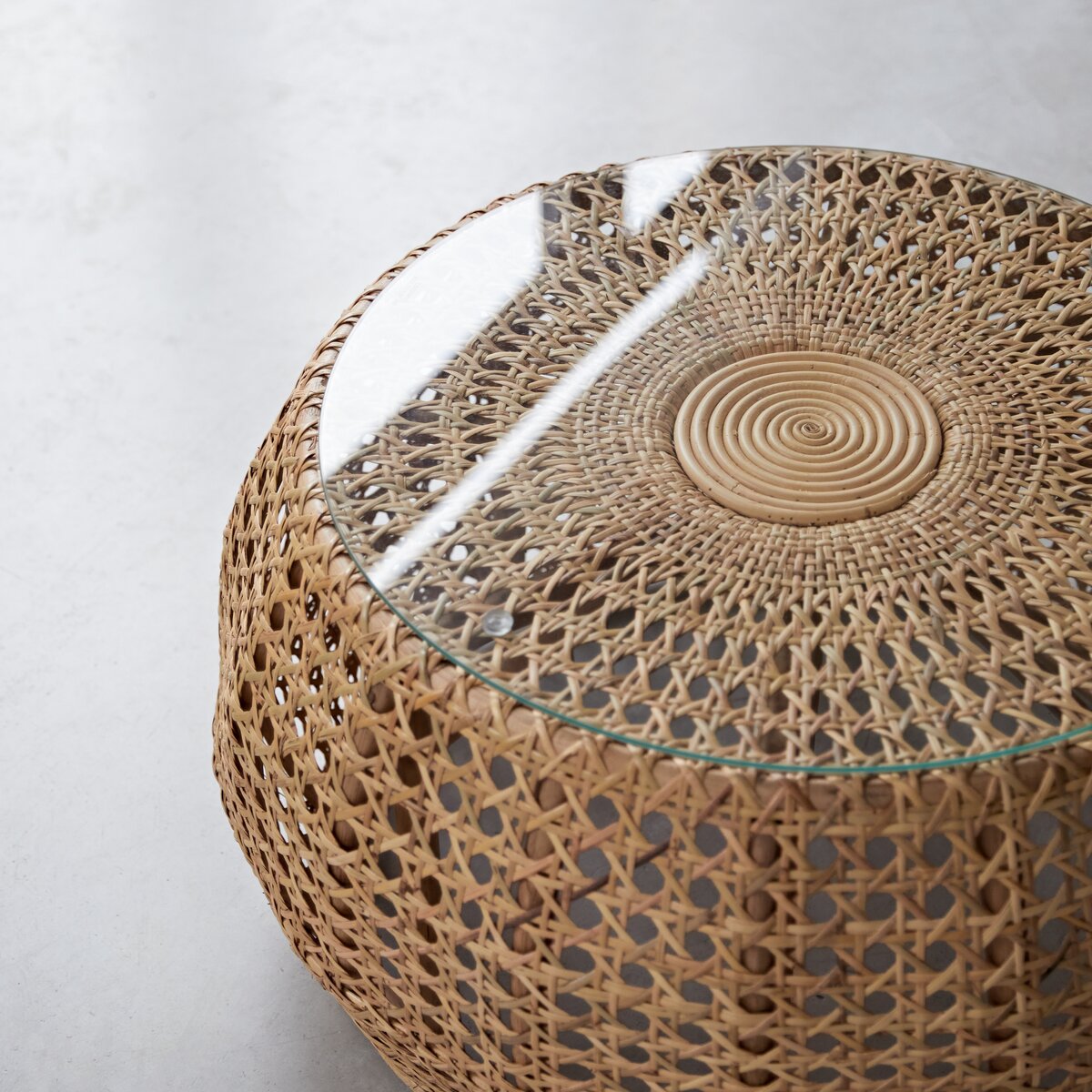 Small rattan store coffee table