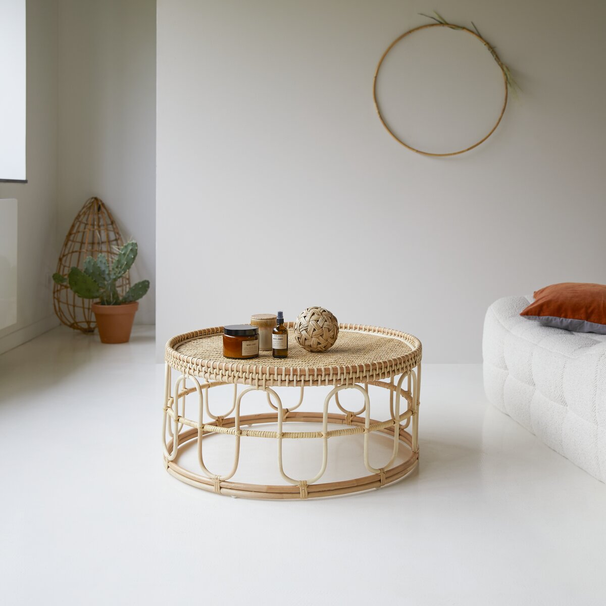 Rattan deals coffee table