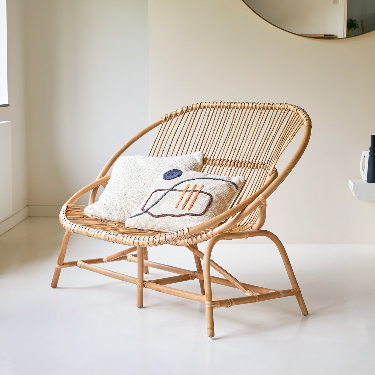 rattan double armchair