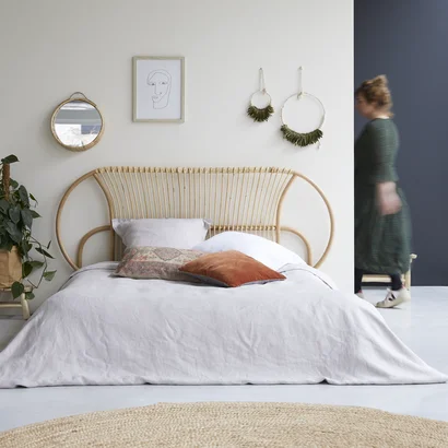 Leontie - Kopfteil Bett aus Rattan 190 cm