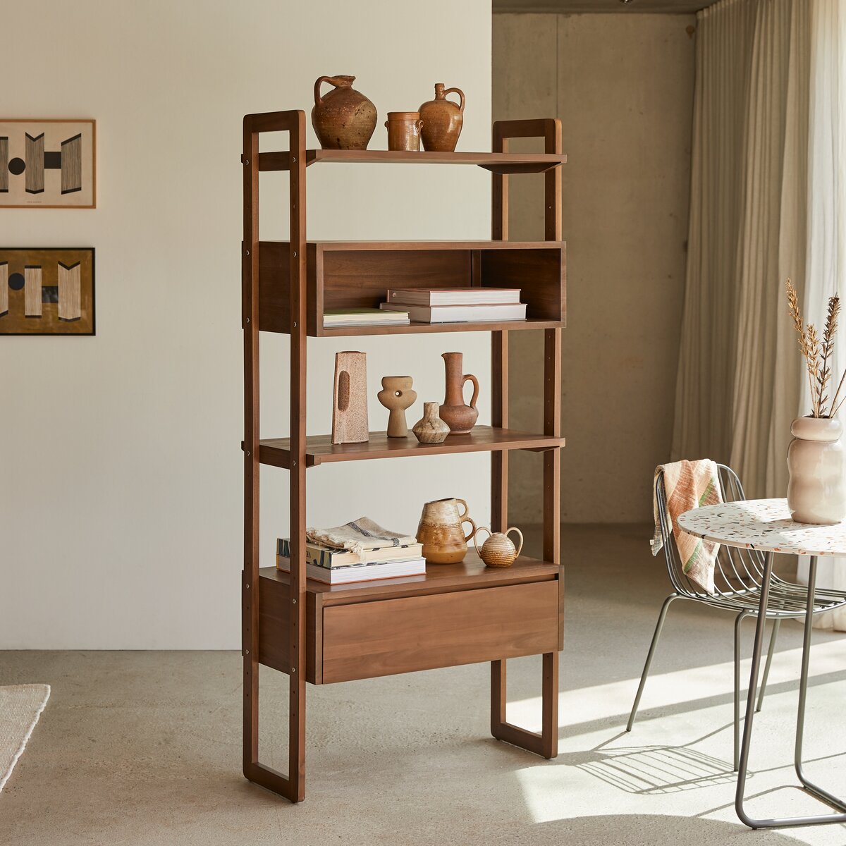 Wall - Libreria semplice in teak massello riciclato Wall - Libreria semplice in teak massello riciclato