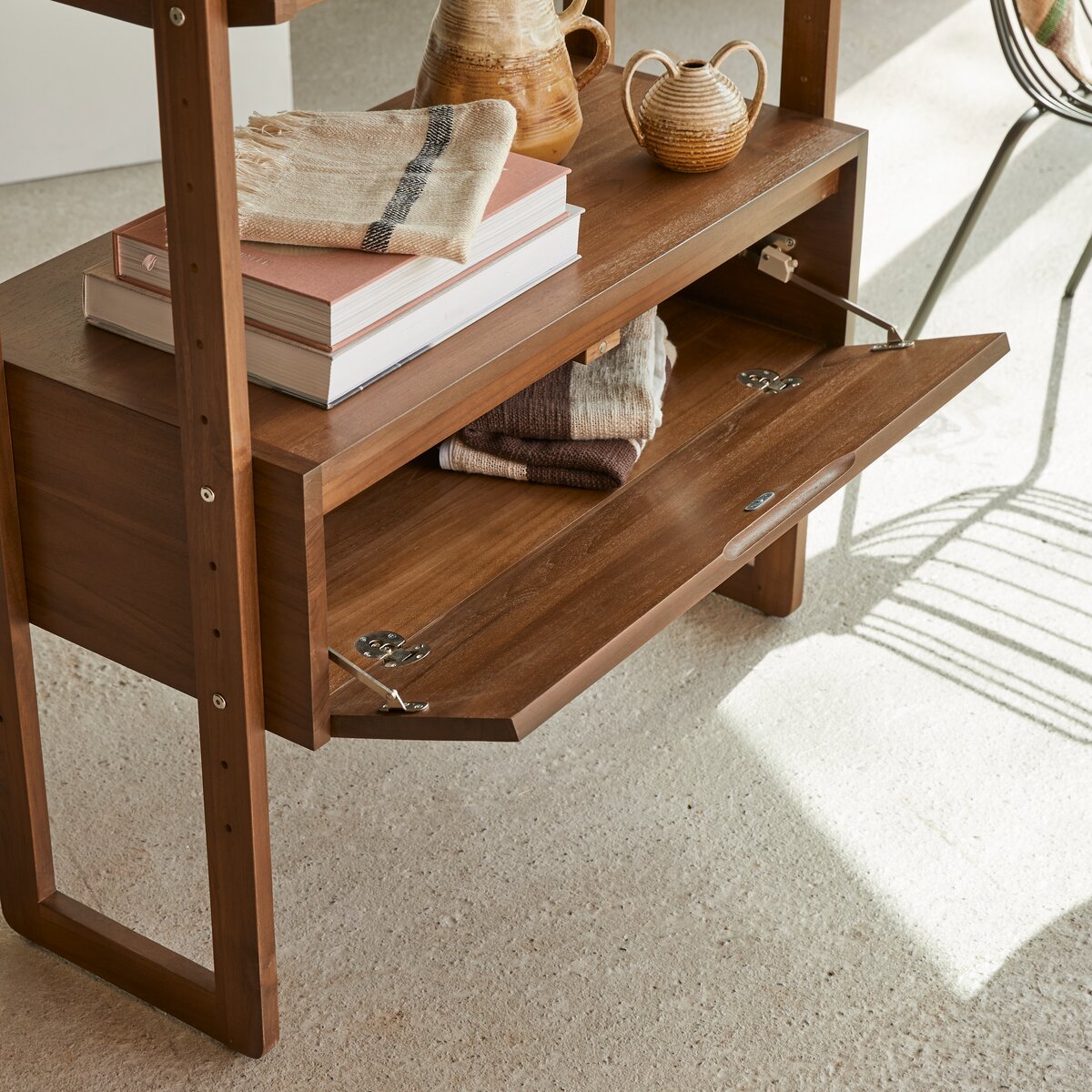 Libreria aperta in legno massello teak stile orientale Mensole Grande  Etagere