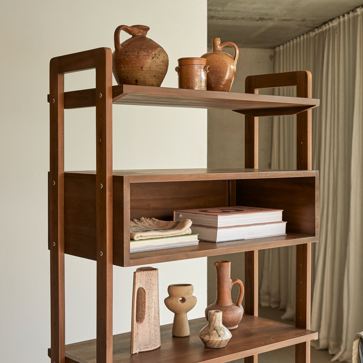 Wall - Libreria semplice in teak massello riciclato Wall - Libreria semplice in teak massello riciclato