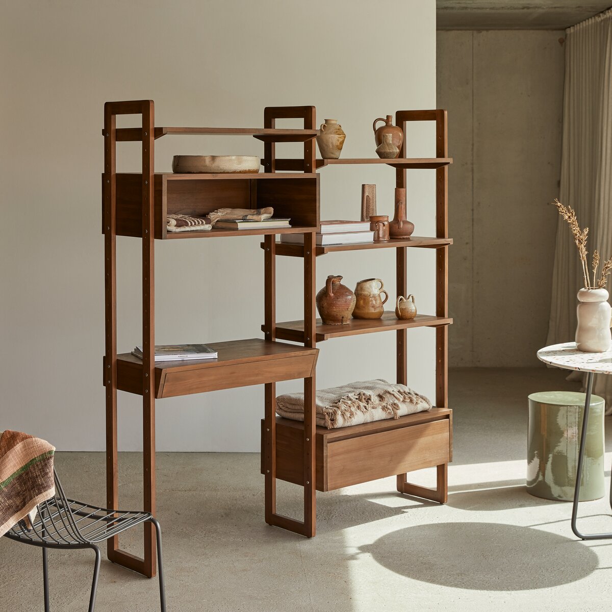 Libreria doppia in teak 180 cm - Arredo per lo studio - Tikamoon