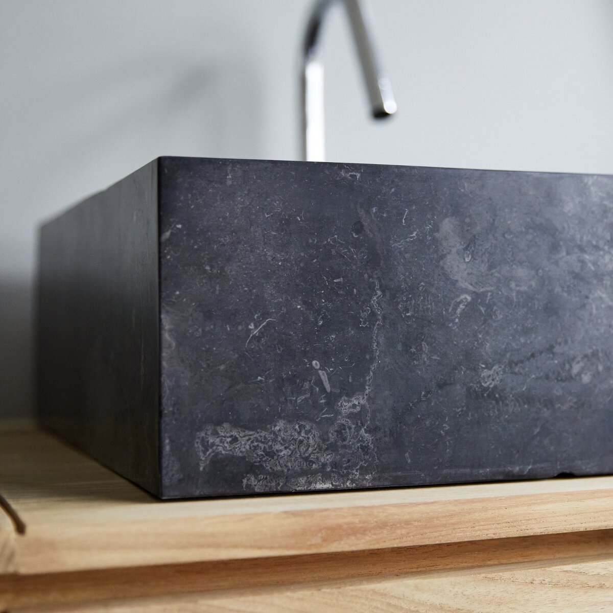 Dark grey marble washbasin 40 cm Bathroom accessories Tikamoon