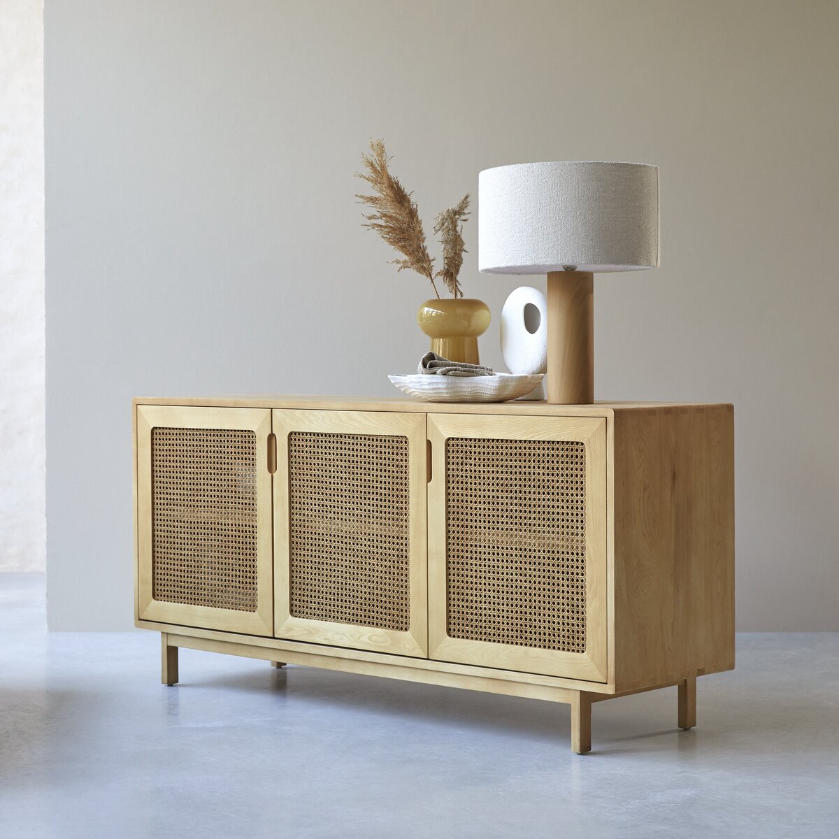 Credenza in olmo e canna 160 cm - Contenitore per la sala da pranzo -  Tikamoon9