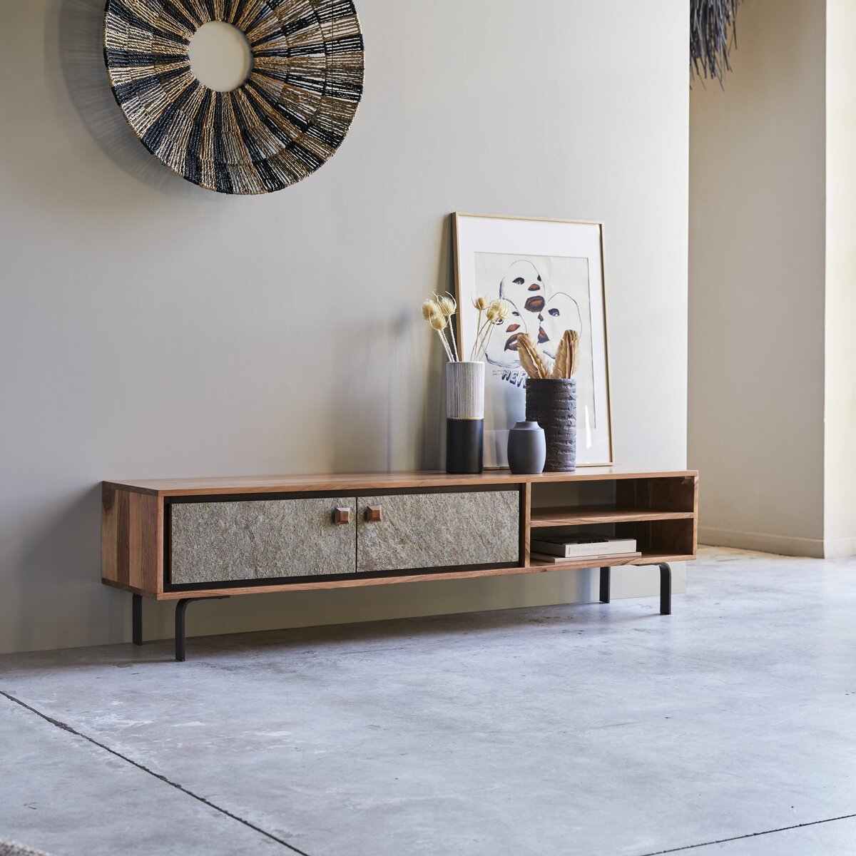 Temis - Mueble de TV en acacia 160 cm Temis - Mueble de TV en acacia 160 cm