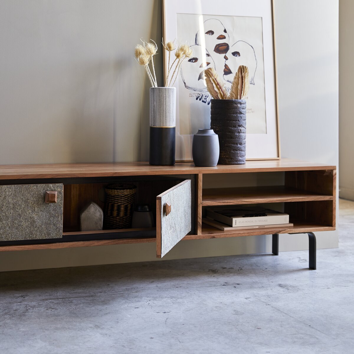 Temis - Mueble de TV en acacia 160 cm Temis - Mueble de TV en acacia 160 cm