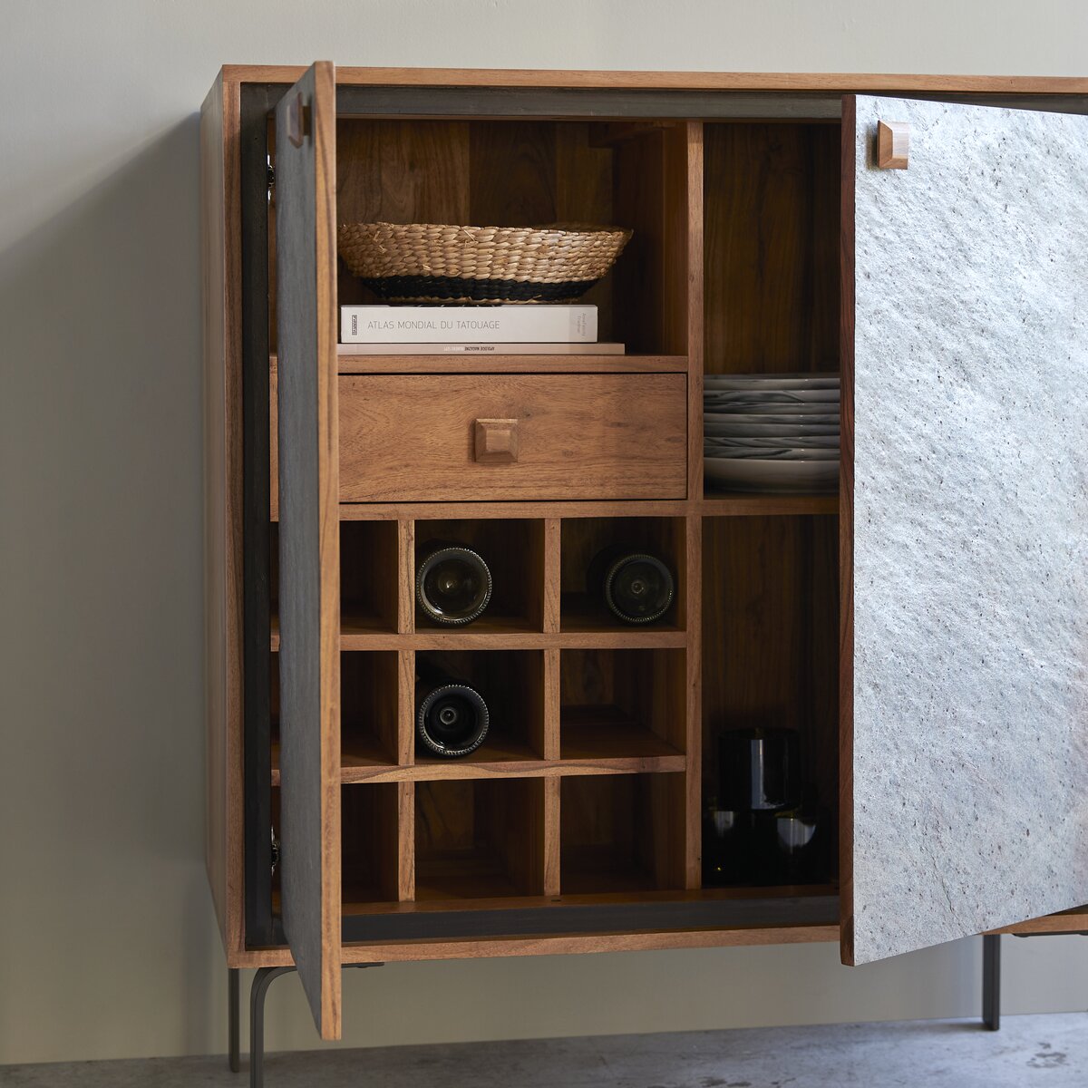 Temis - Credenza bar in acacia 90 cm Temis - Credenza bar in acacia 90 cm