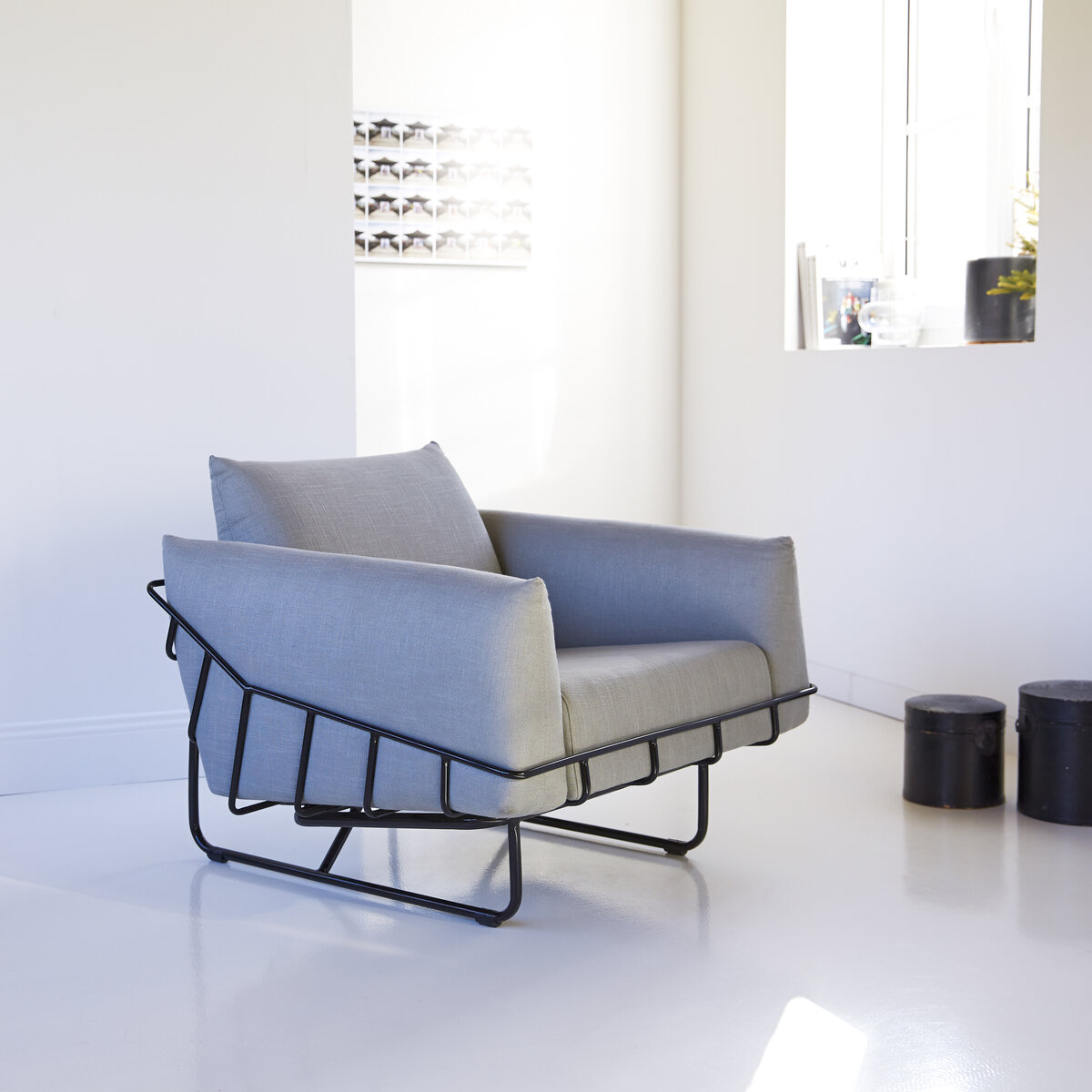 Jonas - Fauteuil en tissu gris Jonas - Fauteuil en tissu gris