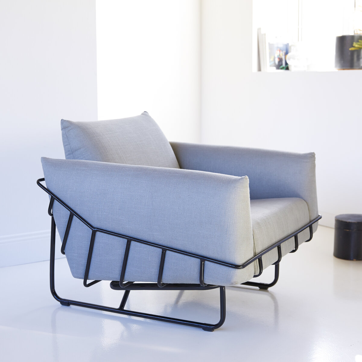 Jonas - Fauteuil en tissu gris Jonas - Fauteuil en tissu gris
