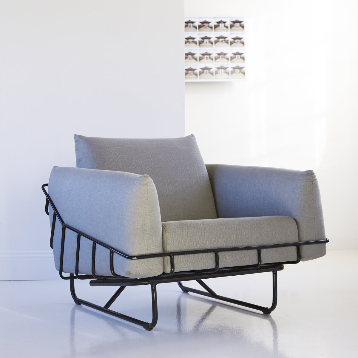 Jonas - Fauteuil en tissu gris Jonas - Fauteuil en tissu gris