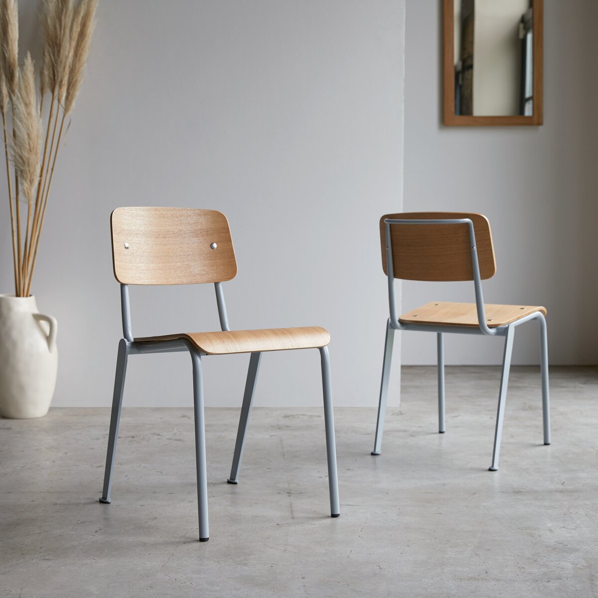 Mio - Chaise en frêne et métal grey Mio - Chaise en frêne et métal grey