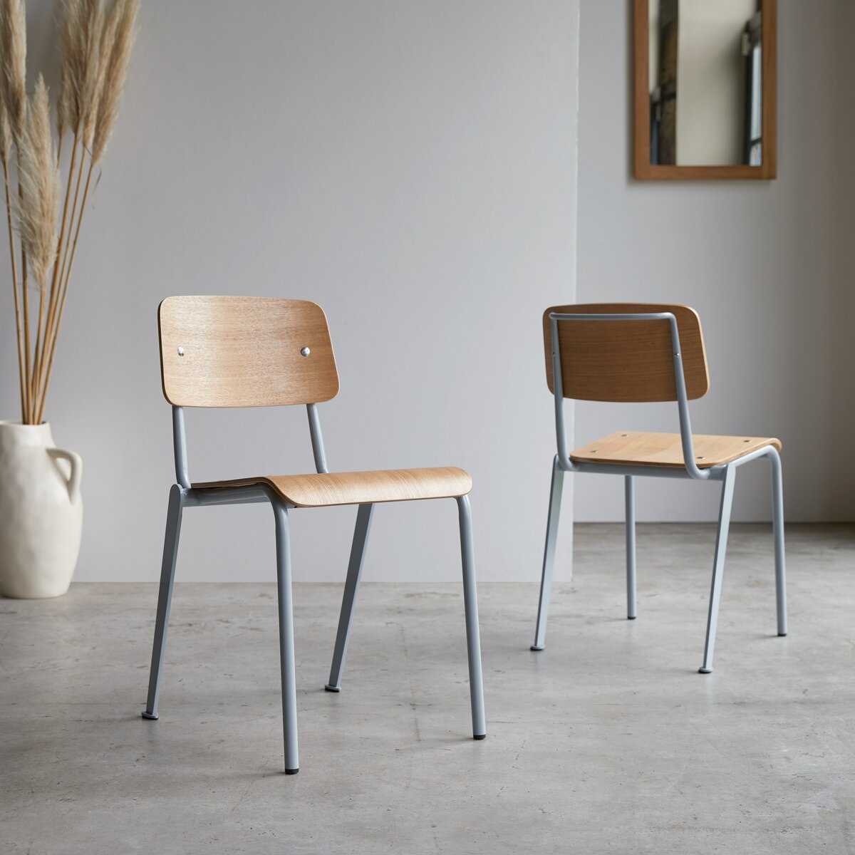 Mio - Grey ash and metal Chair