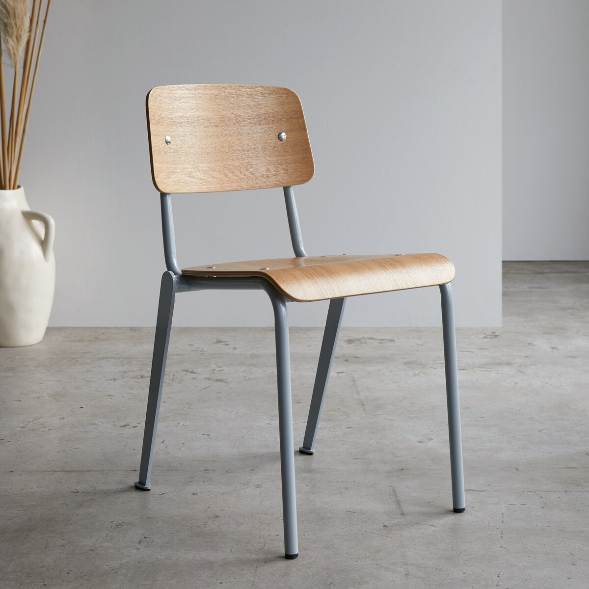 Mio - Chaise en frêne et métal grey Mio - Chaise en frêne et métal grey