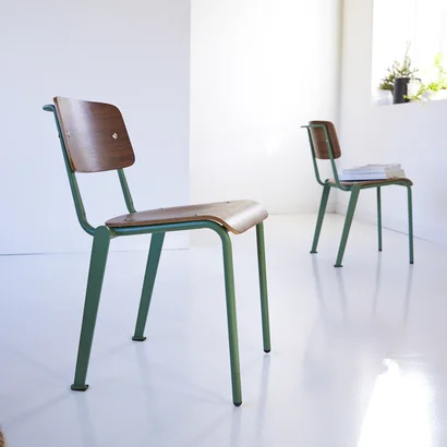 Mio - Lichen walnut and metal Chair