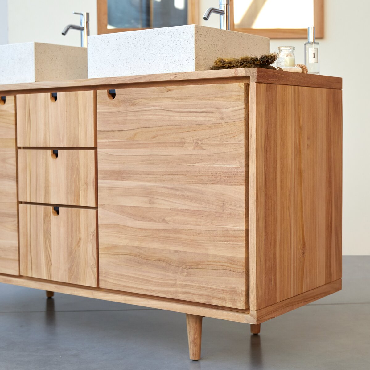 Jonàk - Mueble bajo lavabo en teca maciza 145 cm Jonàk - Mueble bajo lavabo en teca maciza 145 cm