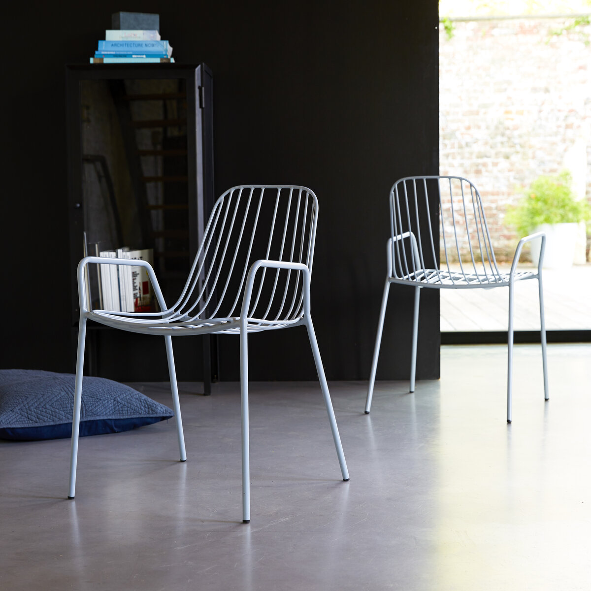 Arty - Fauteuil en métal bleu grey Arty - Fauteuil en métal bleu grey