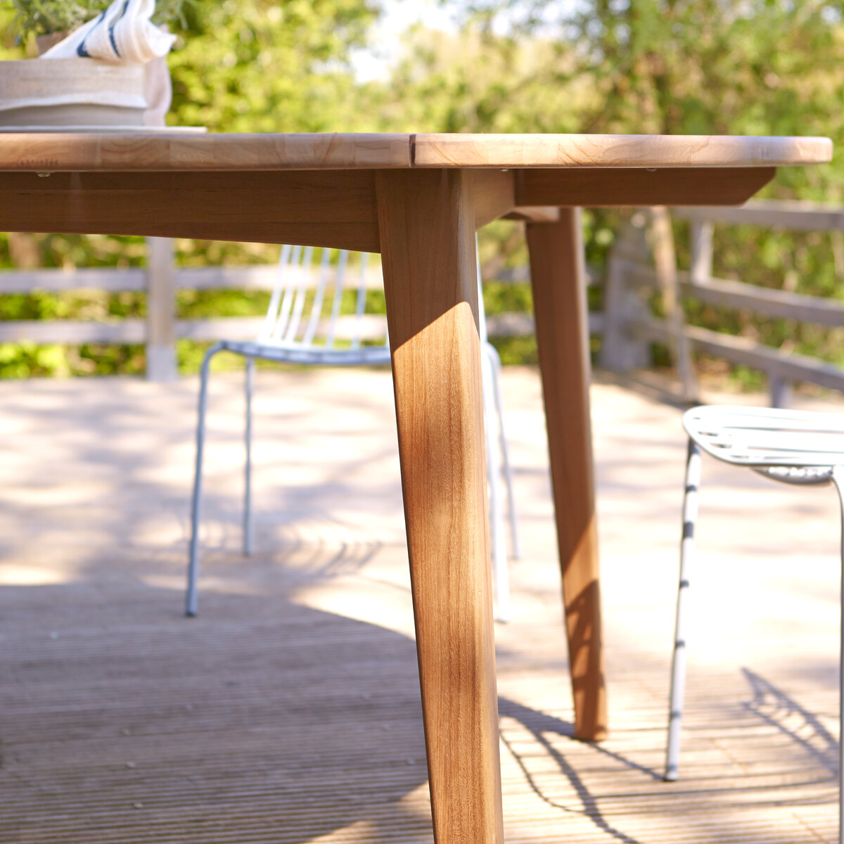 Table de jardin ronde 150cm en teck massif