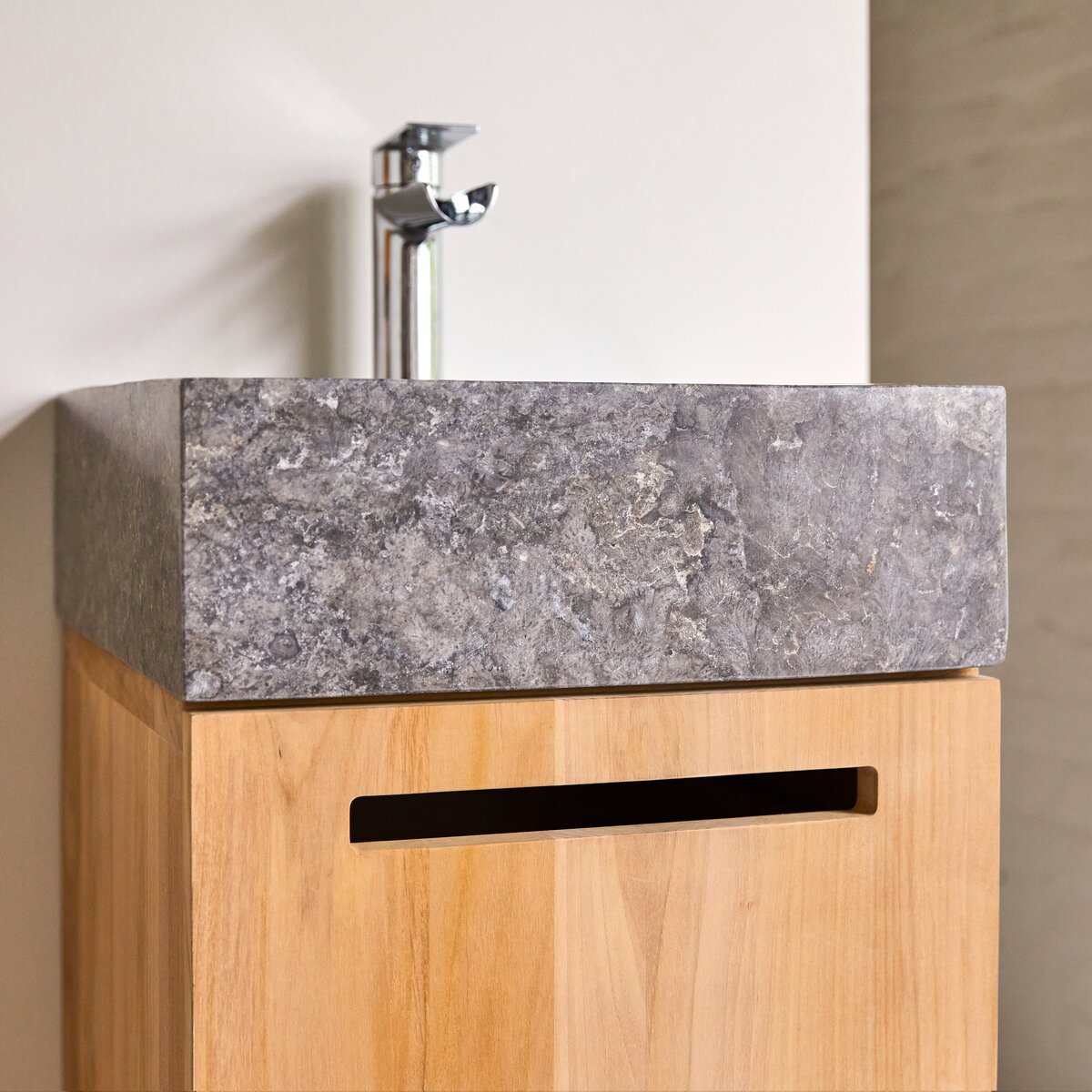 Line - Badezimmermöbel aus massivem Teakholz und Marmor 40 cm Line - Badezimmermöbel aus massivem Teakholz und Marmor 40 cm
