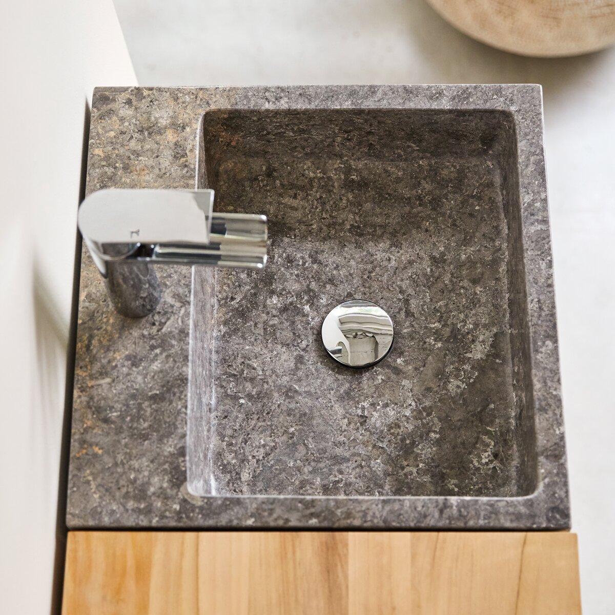 Line - Badezimmermöbel aus massivem Teakholz und Marmor 85 cm Line - Badezimmermöbel aus massivem Teakholz und Marmor 85 cm