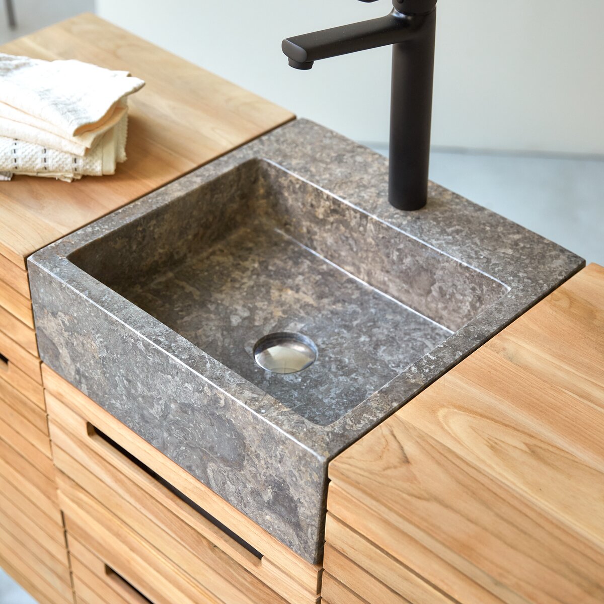 Mueble de lavabo de roble de 125 cm - Muebles de baño - Tikamoon