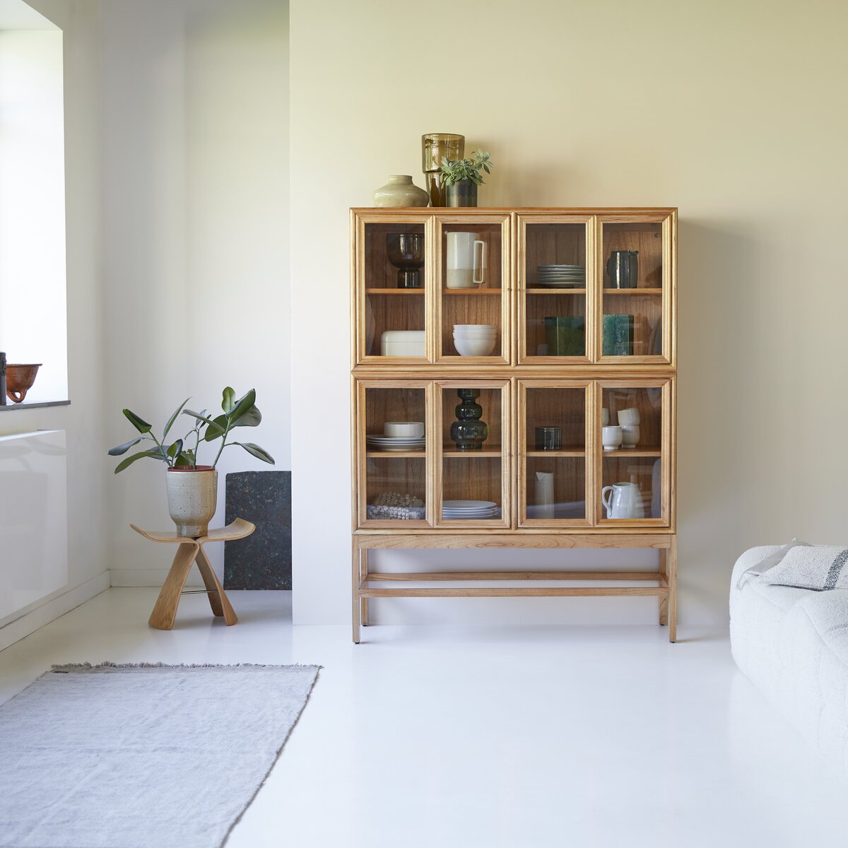 Alex - Mindi wood double Display cabinet
