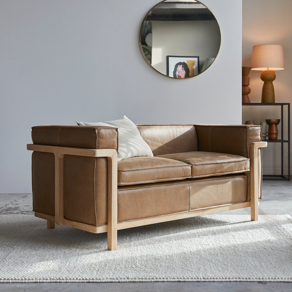 Cobbelwood - Sofa aus massivem Eichenholz und Leder Cheyenne Cobbelwood - Sofa aus massivem Eichenholz und Leder Cheyenne