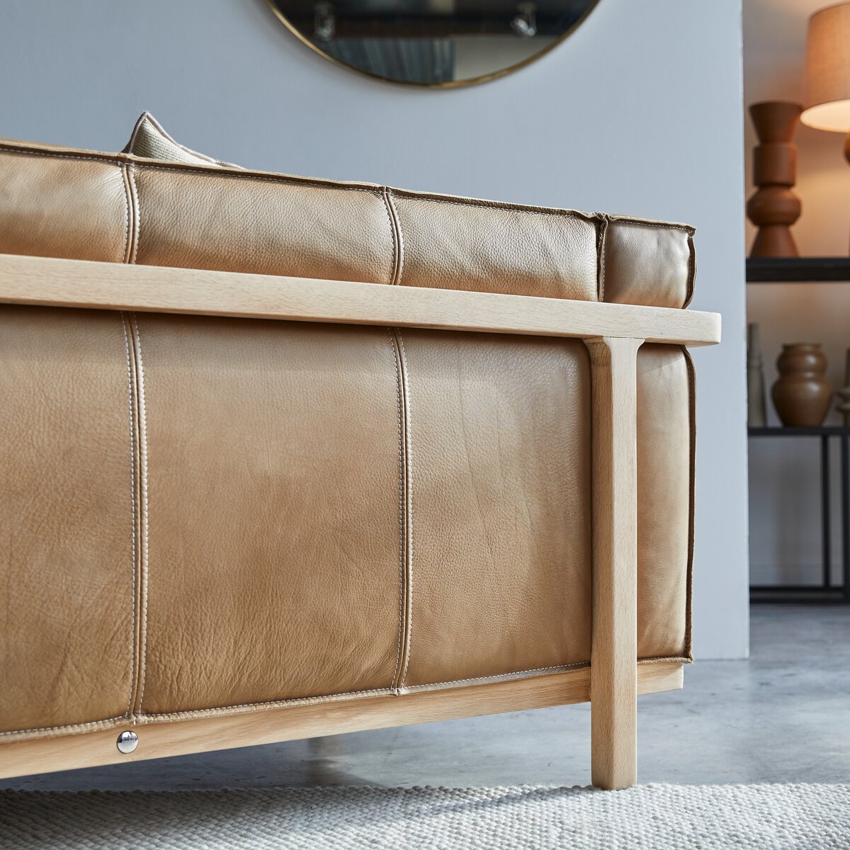Cobbelwood - Sofa aus massivem Eichenholz und Leder Cheyenne Cobbelwood - Sofa aus massivem Eichenholz und Leder Cheyenne