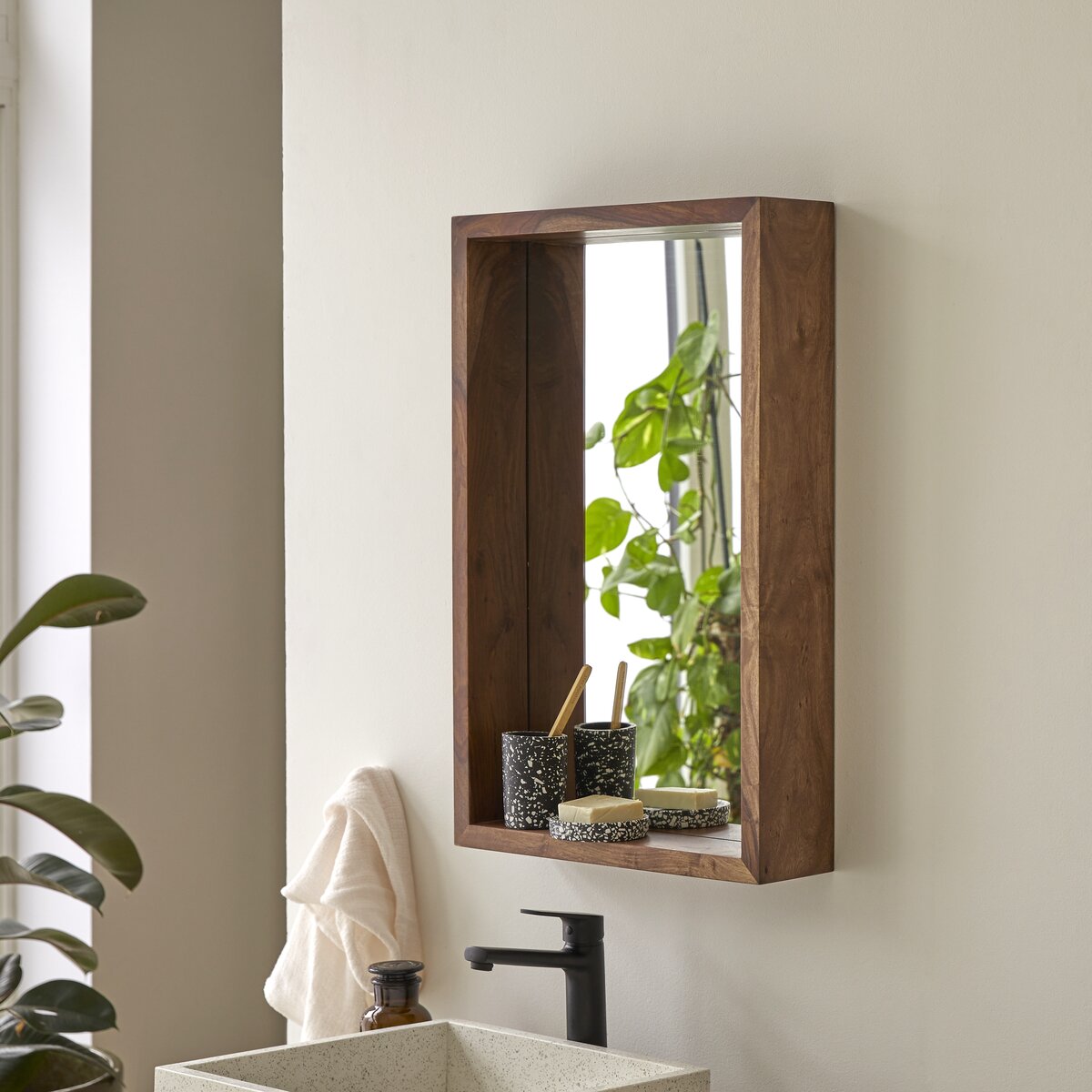 Specchio in palissandro 70 x 45 cm - Arredo per bagno - Tikamoon