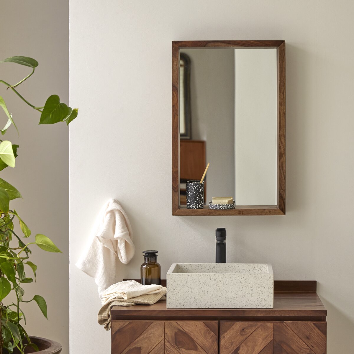 Easy - Spiegel aus massivem Palisanderholz 70x45 cm