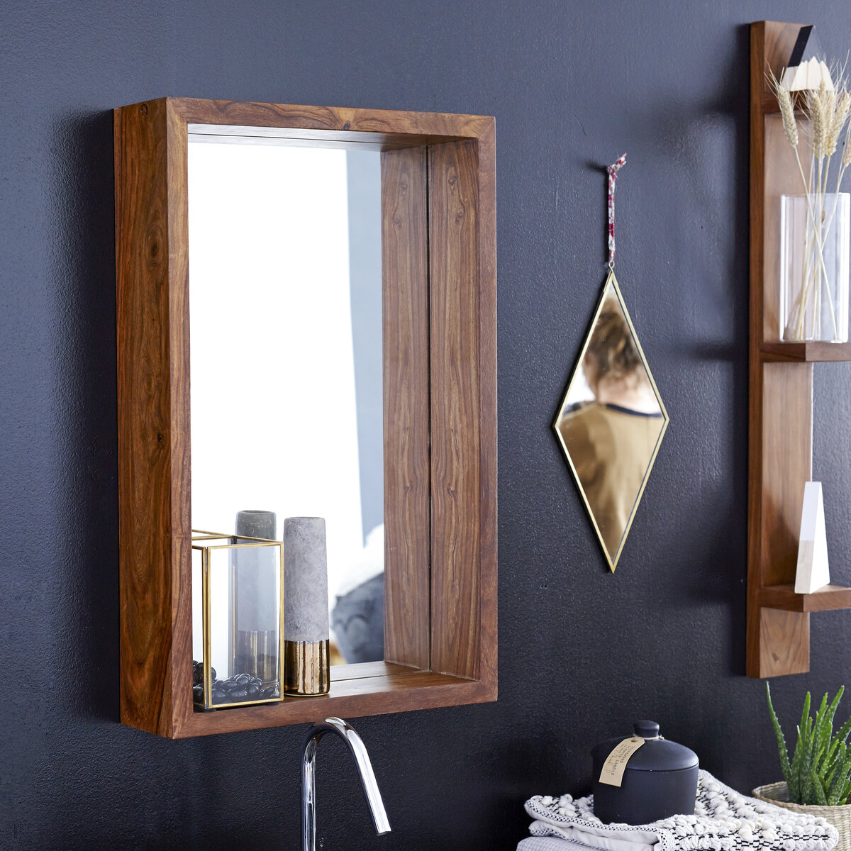 Easy - Miroir en palissandre 70x45 cm Easy - Miroir en palissandre 70x45 cm