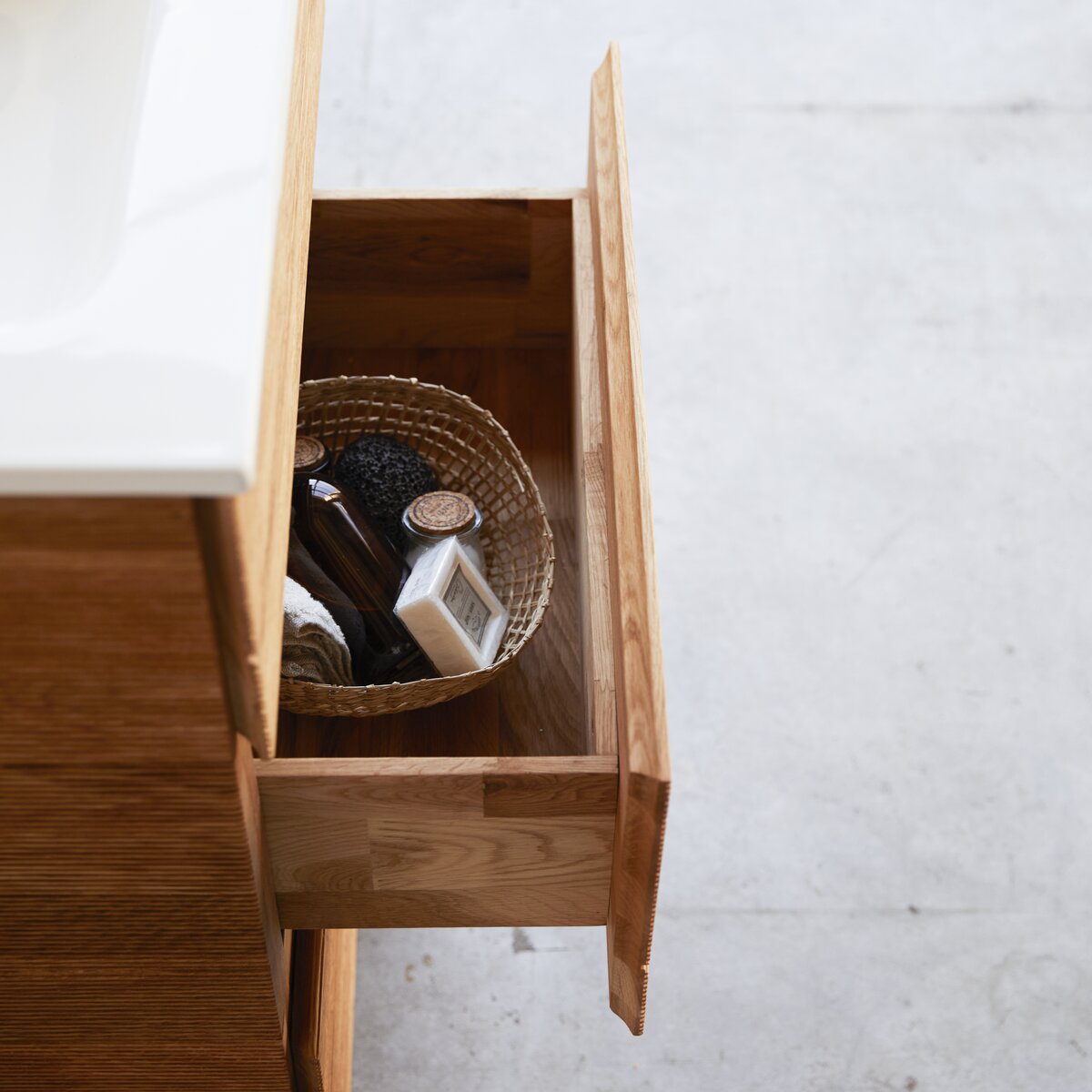 Karl - Solid oak and ceramic bathroom cabinet 60 cm Karl - Solid oak and ceramic bathroom cabinet 60 cm