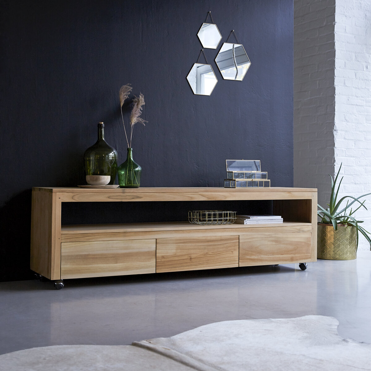 Anoa - Meuble TV en teck massif 180 cm Anoa - Meuble TV en teck massif 180 cm