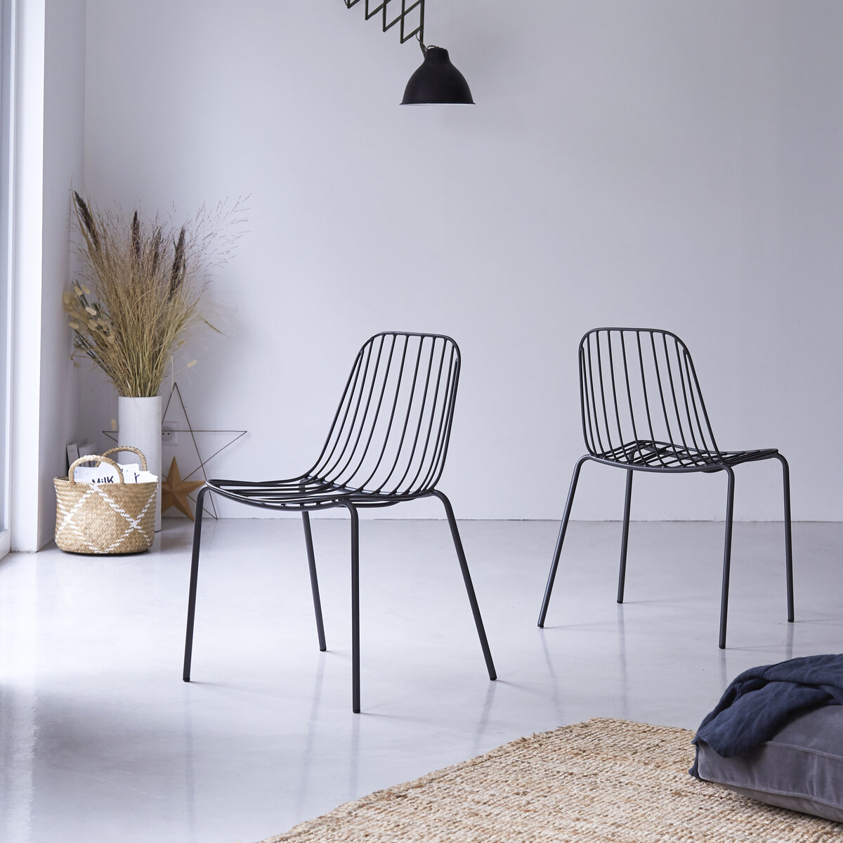 Arty - Chaise en métal dark grey