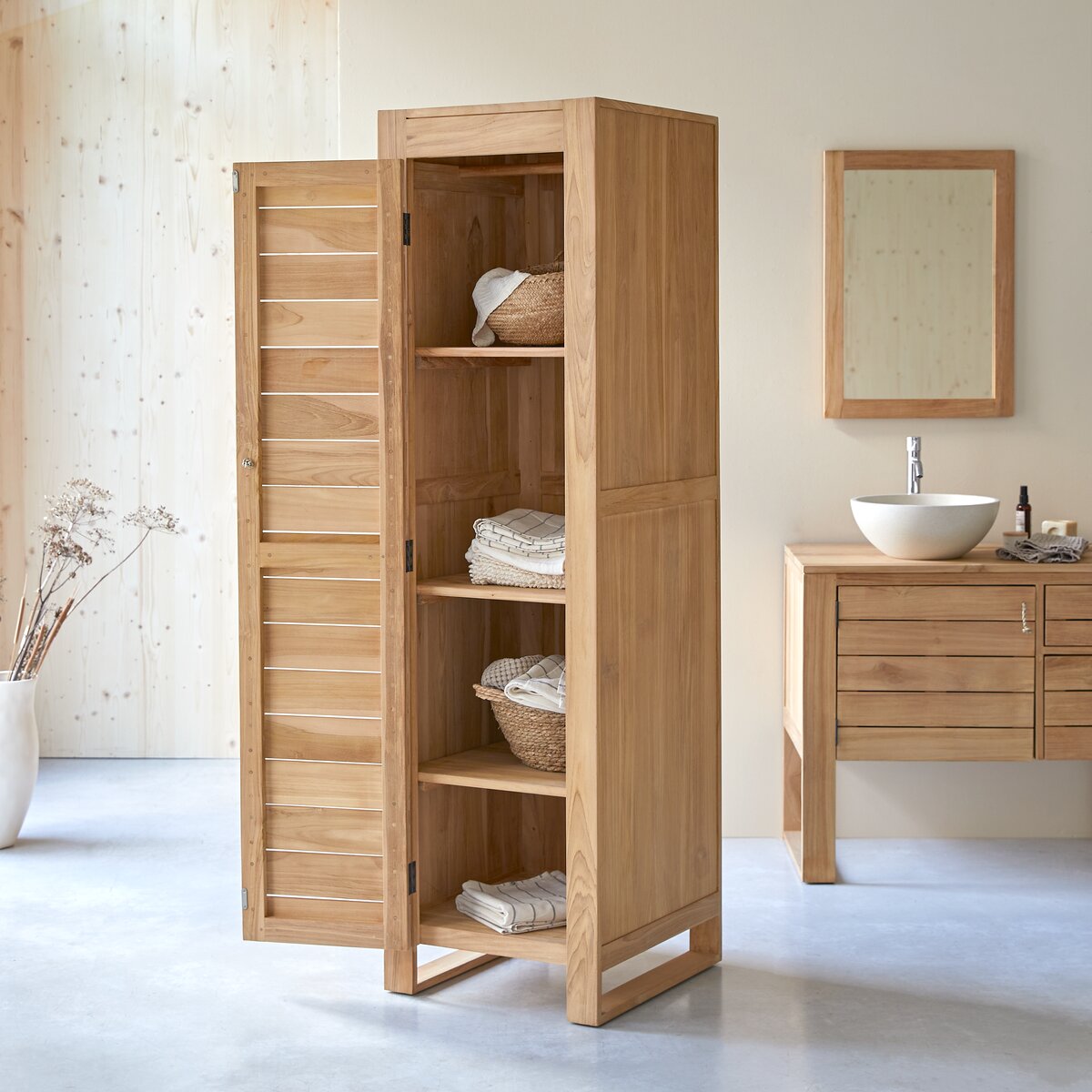 Minimalys - Columna de baño en teca maciza Minimalys - Columna de baño en teca maciza