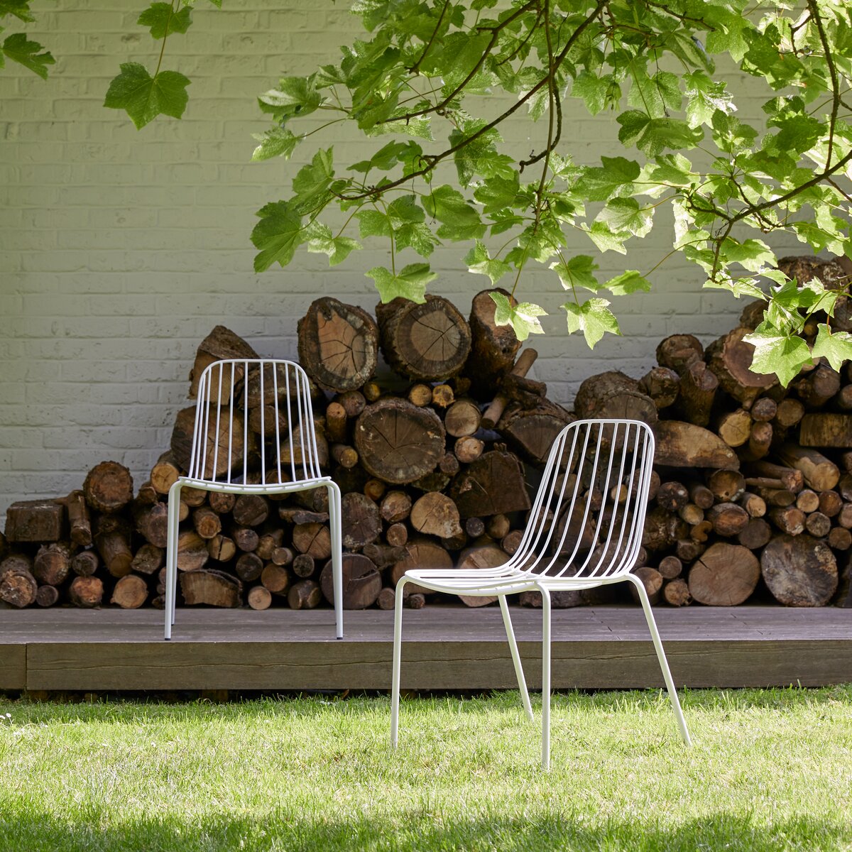 Chaise d'extérieur en métal blanc - Assises pour le jardin - Tikamoon