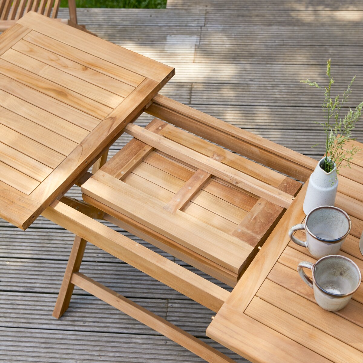 Foldable teak garden table Sale of outdoor furniture Capri Tikamoon